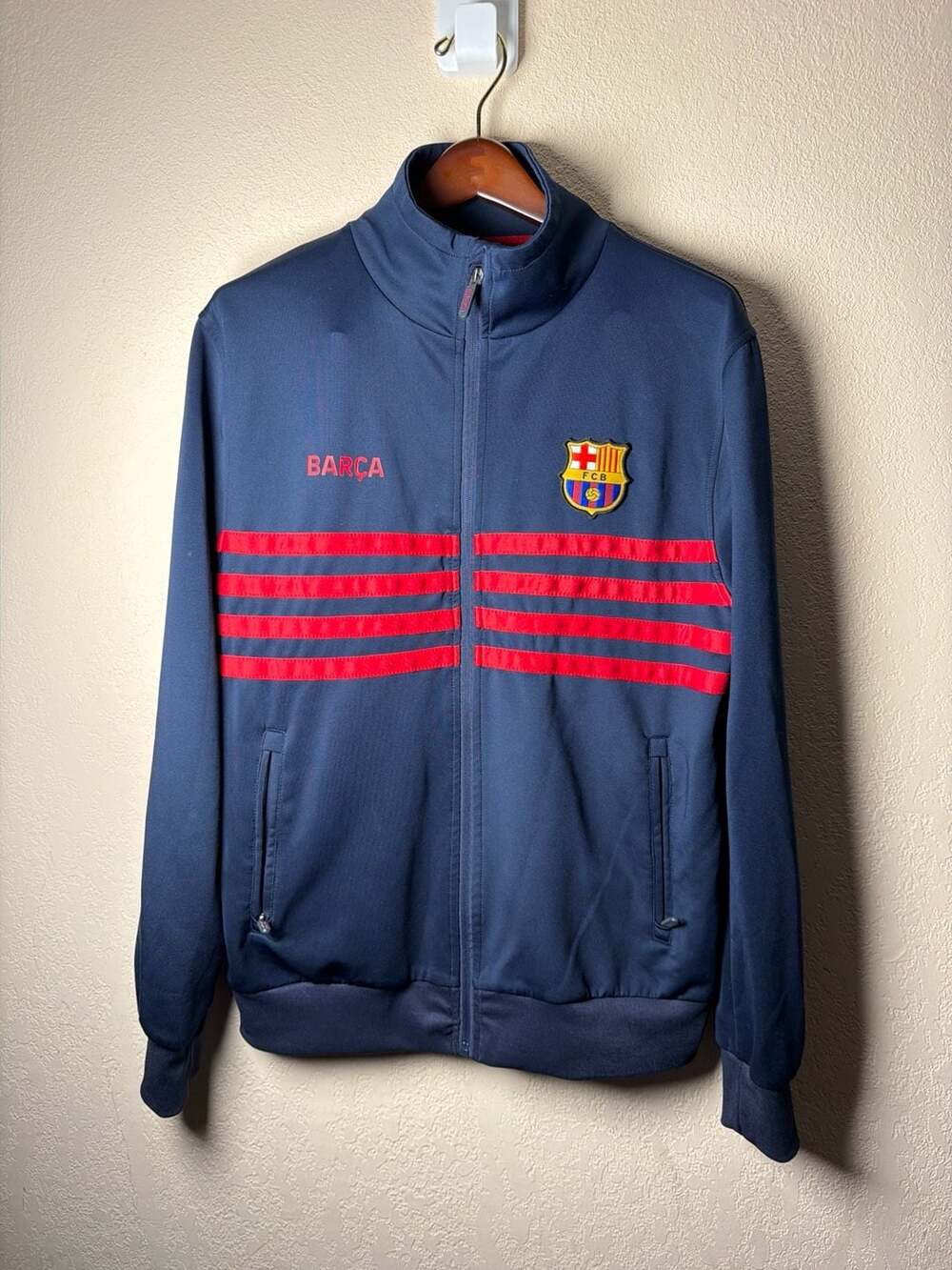 FC Barcelona Official Navy Blue Track Jacket Size L